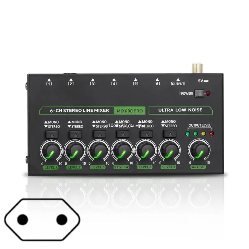 Звуковой микшер малошумящий звуковой профессиональный 6-канальный стерео