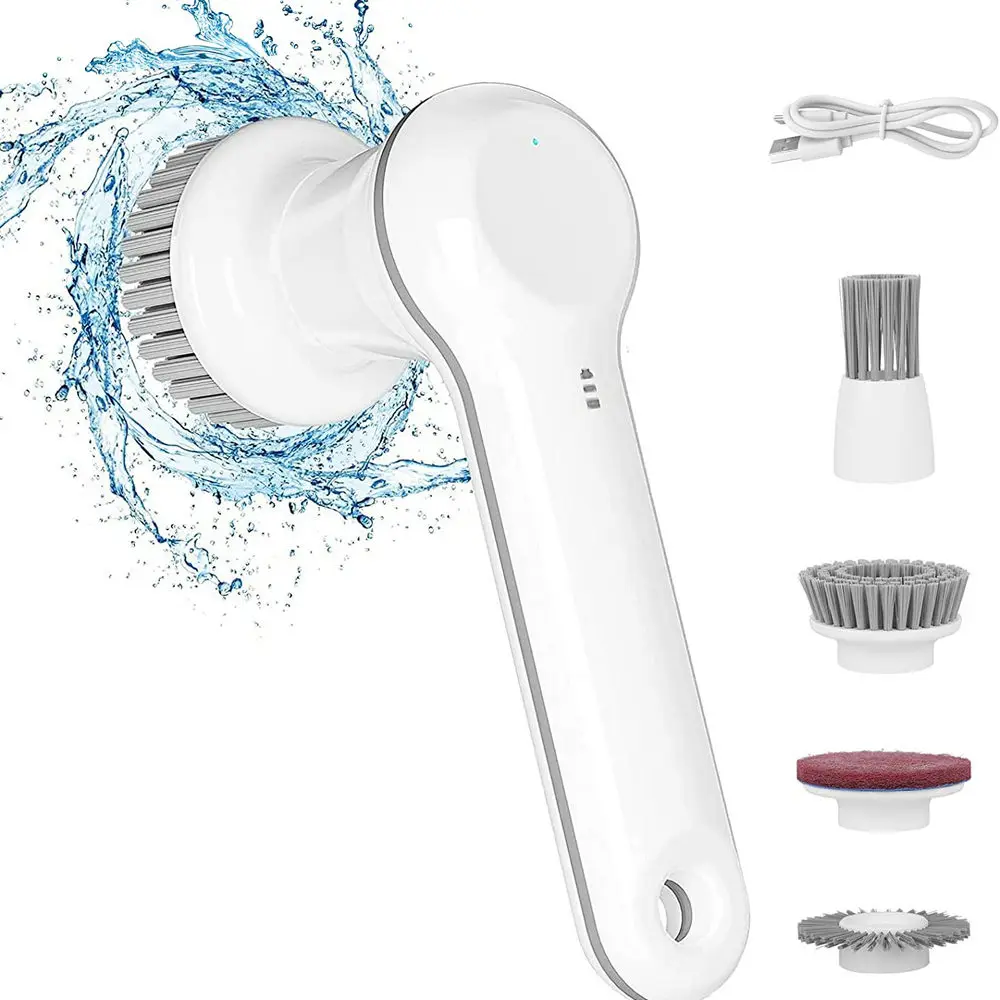 

Electric Cleaning Brush Bathroom Wash Brush Kitchen Cleaning Tool USB 5-in-1 Handheld Bathtub Brush Electric Brush Cleaner Sink