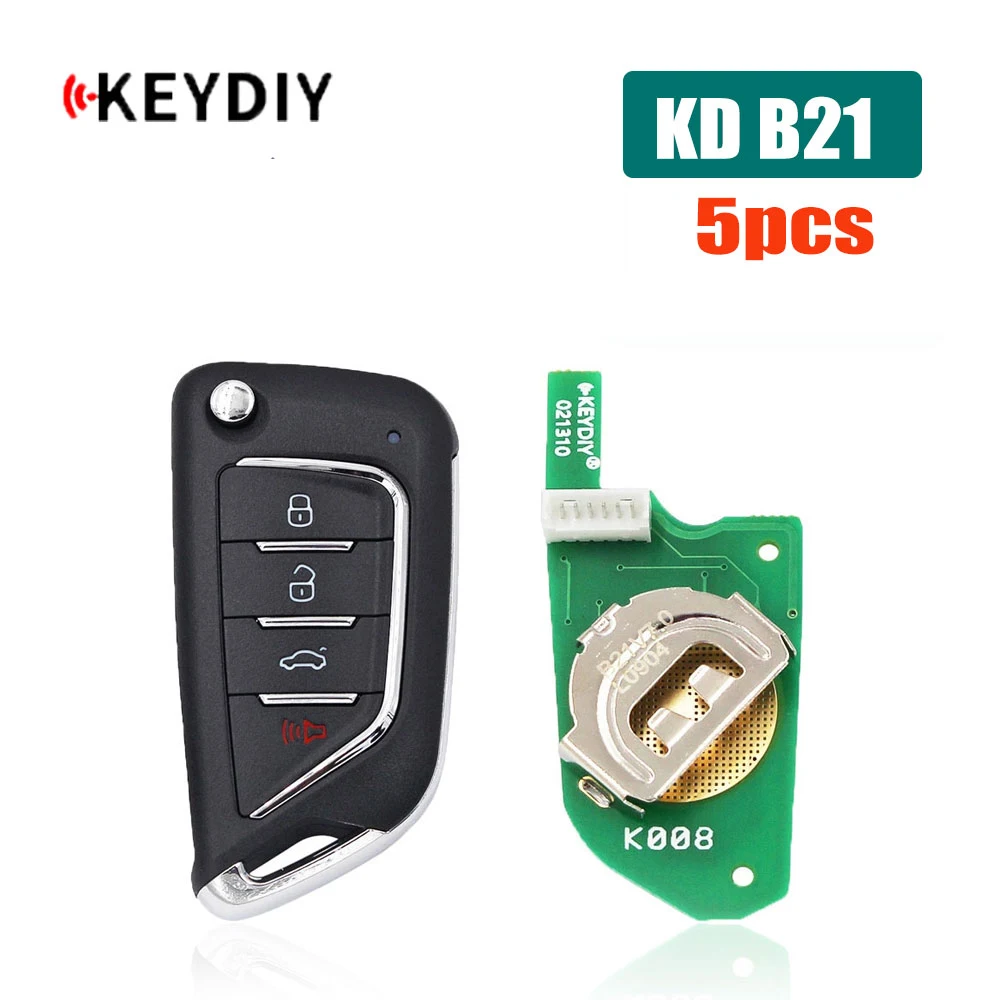 

Универсальный ключ дистанционного управления KEYDIY B21, 5 шт., 3/4 кнопок, автомобильные ключи для KD900 KD900 + URG200 Mini KD