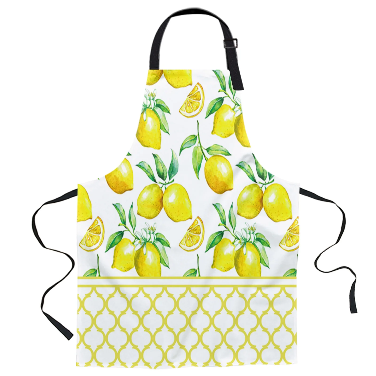 

Summer Lemon Morocco Design Adjustable Canvas Kitchen Coffee Apron Ladies Couple Cooking Dining
