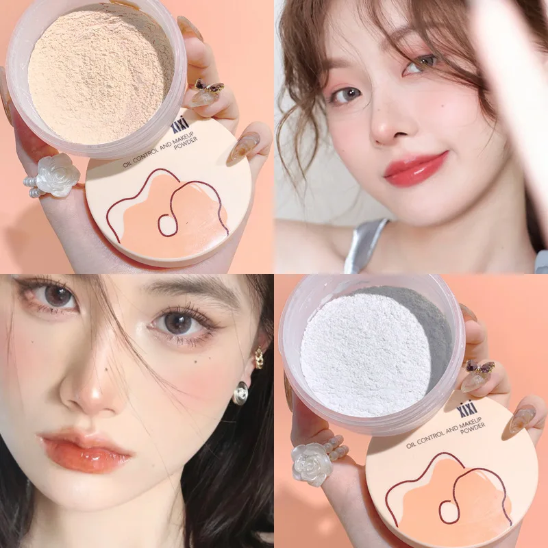 Oil-control and makeup-holding loose powder is fine, light and refreshing, sweat-proof, pearlescent and exfoliating loose powder