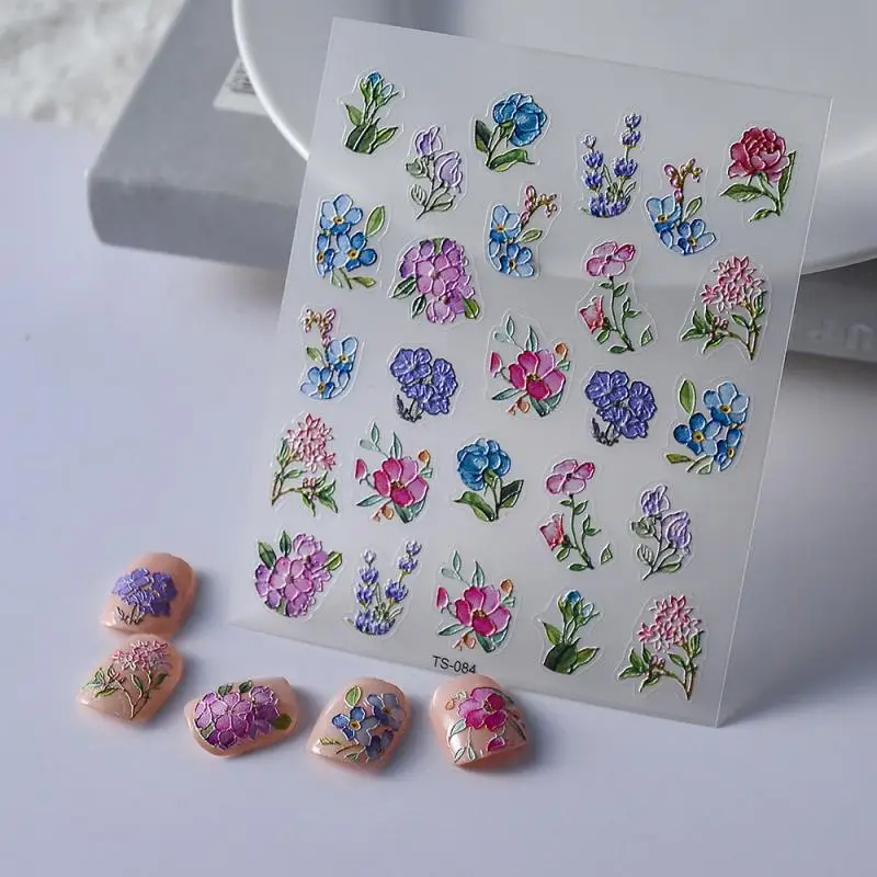 1 лист наклейки для ногтей с выгравированными морскими ракушками