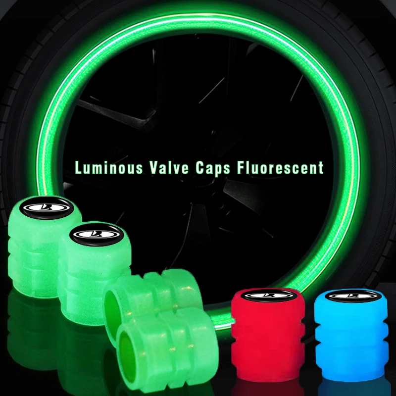 

4Pcs Car Tyre Hub Luminous Valve Stem Caps for Lada Niva Vesta Granta Priora Fl Xray 2107 Largus Niva 4×4 Accessories