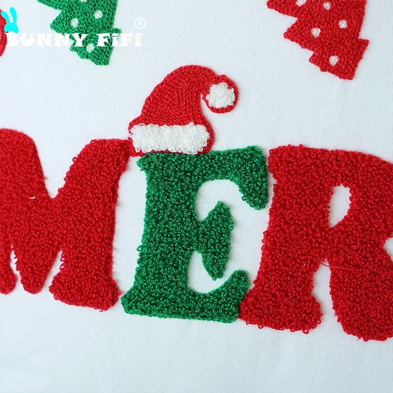 Новые Вышитые рождественские наволочки для подушек роскошные однотонные