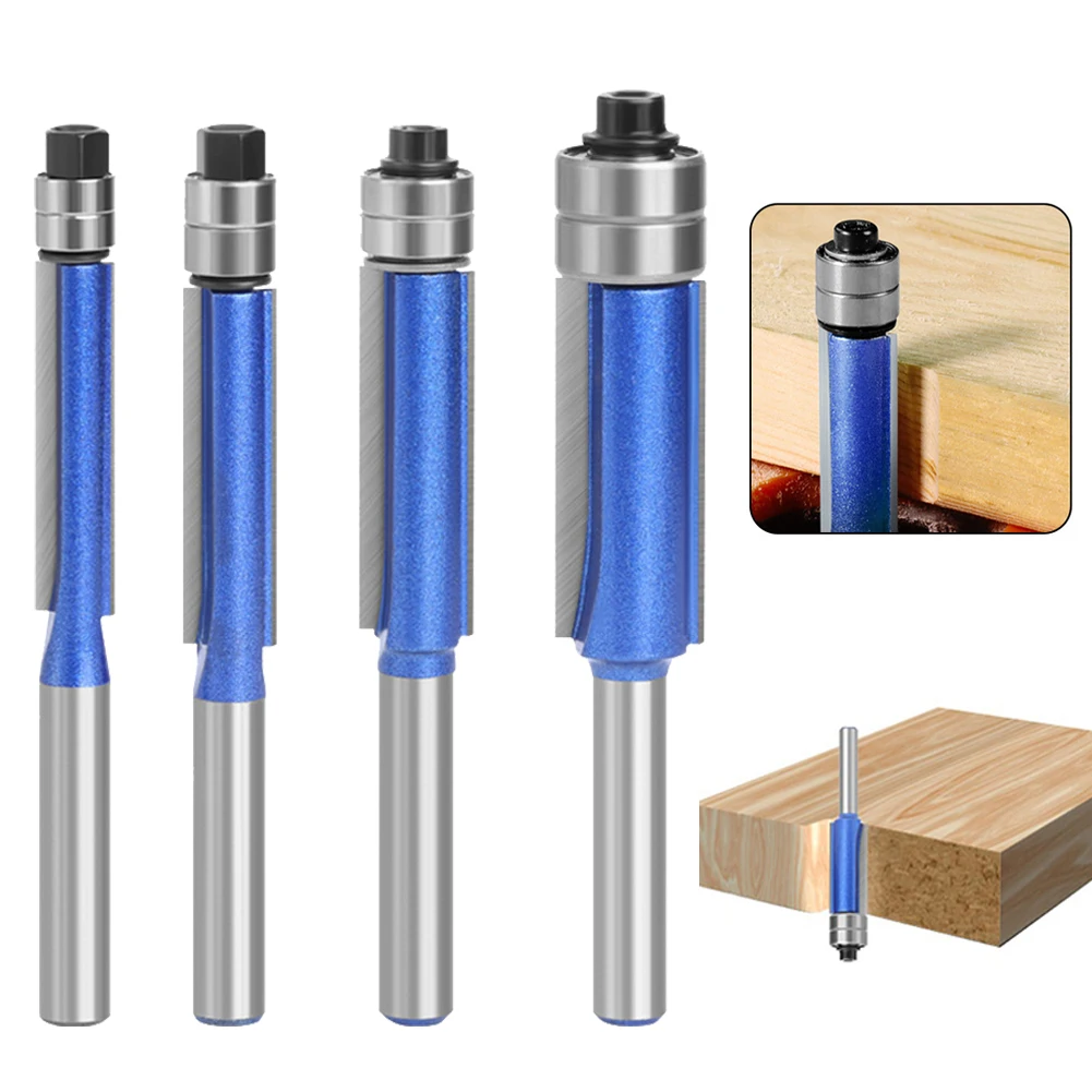 

1pc 6.35mm Shank Flush Trim Bit Router Bit With Double Bearing Milling Cutter For Wood Bit Face Mill Woodworking Tools Drop Ship