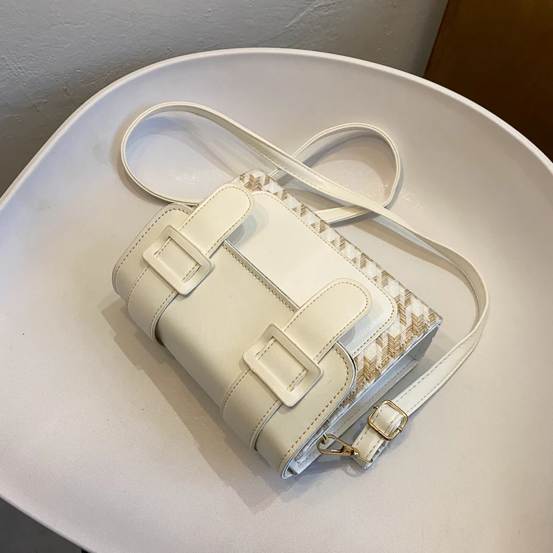 Сумка-мессенджер в французском стиле женская, модная мягкая Повседневная сумочка на одно плечо из искусственной кожи, с цветным блокировкой