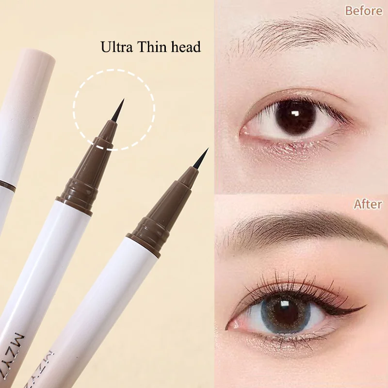 

4 Colors Liquid Eyebrow Pencil Waterproof Easy To Color Sweat-proof Ultra Thin Head Eyebrow Pen Contouring Brow Makeup Cosmetics