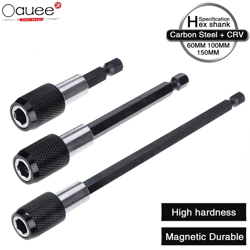 

Oauee 1/4 Inch Hex Shank Quick Release Screwdriver Magnetic Bit Holder with Adjustable Collar Extension Bar 60mm 100mm 150mm