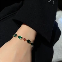 south korea electroplated diamond set sapphire green bracelet small fragrant wind light luxury hand ornaments