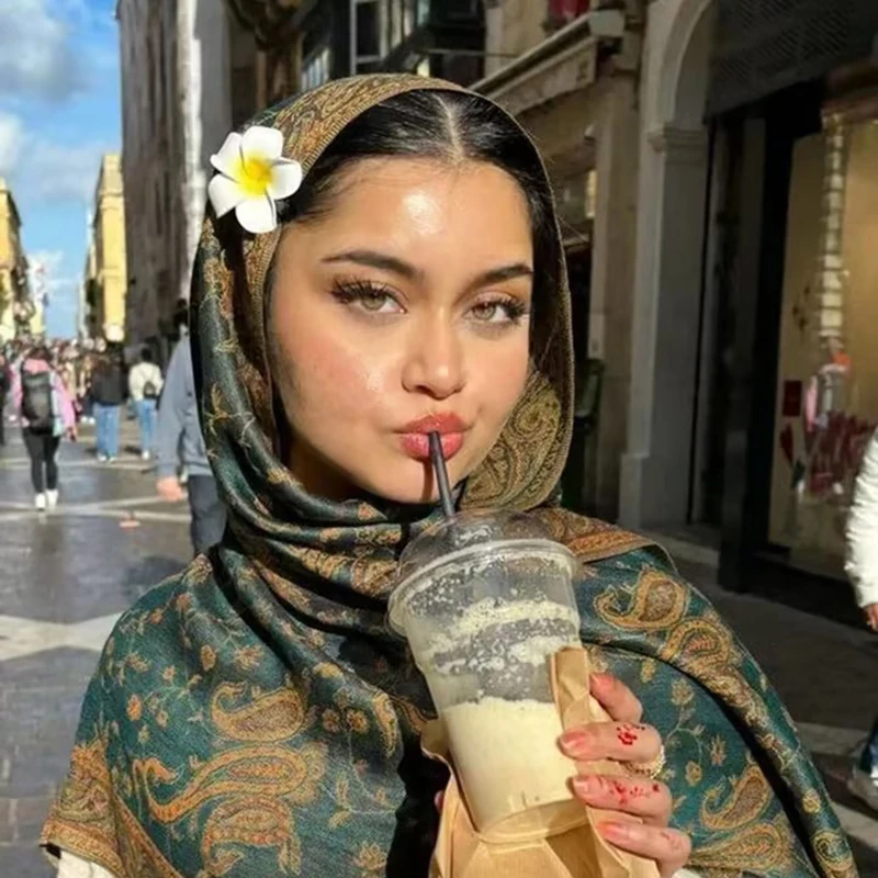 Женский шарф-шаль из пашмины с узором пейсли