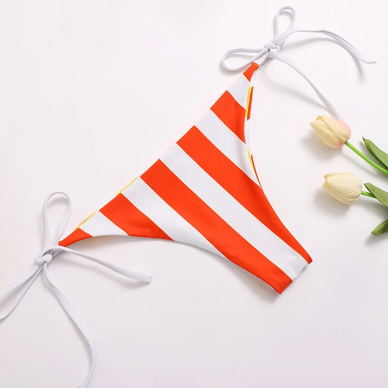 White Swim Suit 2021 New Fashion Split Strapless Bows Fresh Vertical Bikini Swimsuit Female Manufacturer S2203