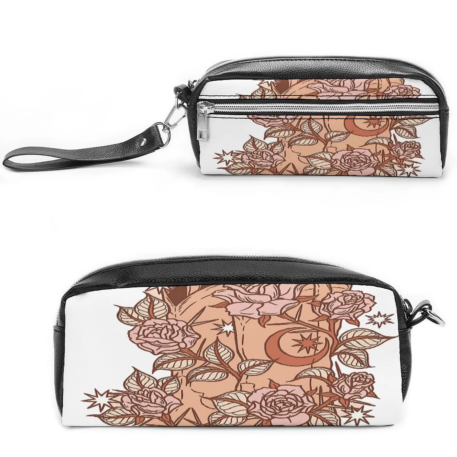 

Small Makeup Bags Pen Bag for Women Waterproof Travel Cosmetic Bag for Purse Zipper Compact Makeup Pouch Boots Print