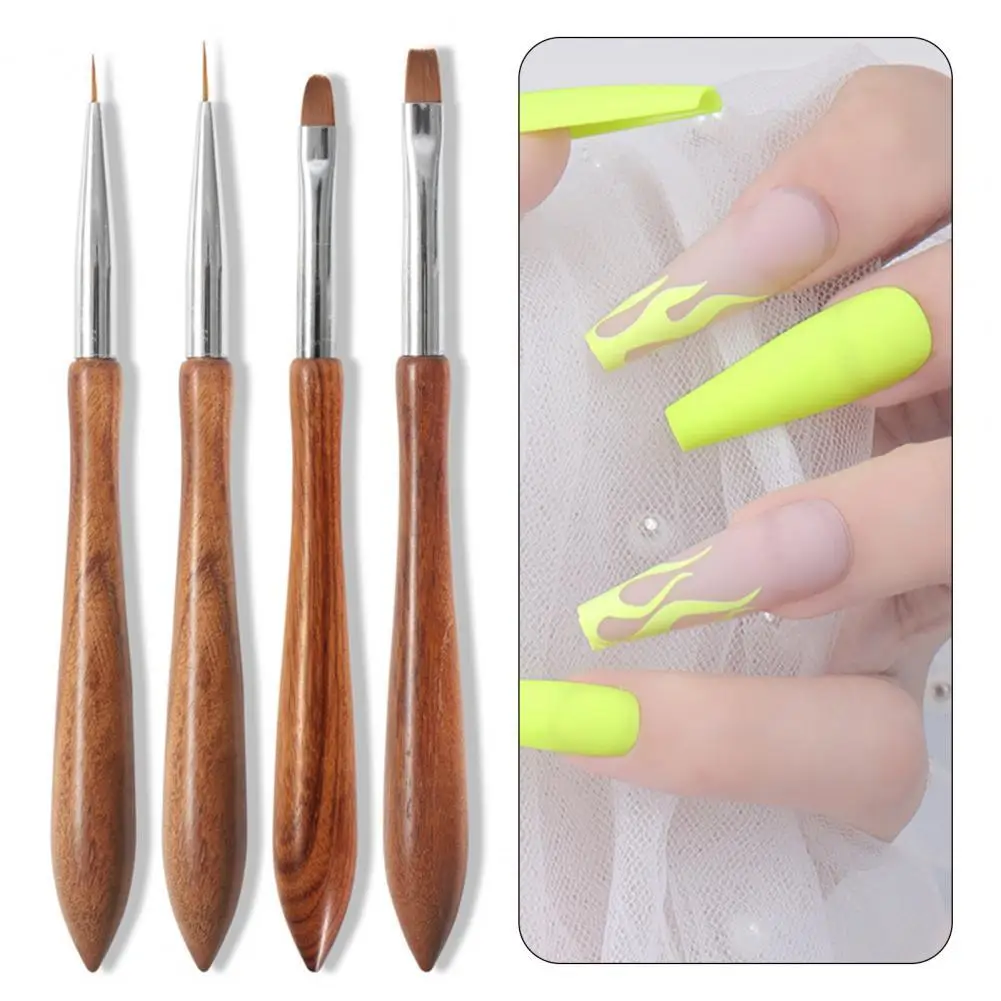 

Nail Pen Liner Practical Sandalwood Nail Checkered Pen Easy to Operate Long Lifespan Nail Pen