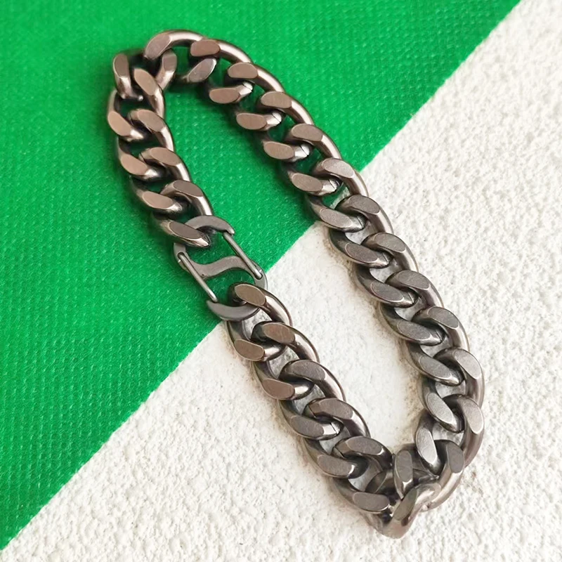 Браслет-цепочка из титана ширина 10 5 мм мужской браслет с кубинской цепочкой