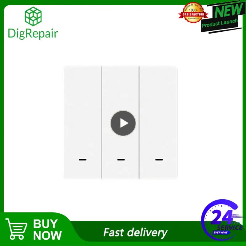 

1PCS Tuya ZigBee Smart Light Switch No Neutral Wire No Capacitor Needed Smart Life App 1/2/3 Gang Works with Alexa Home