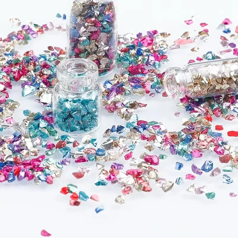 

Glass Crushed Stone Irregularity Crystal Gravel Filling for DIY Epoxy Resin Mold Filler Crafts Decorative Nail Art Filler