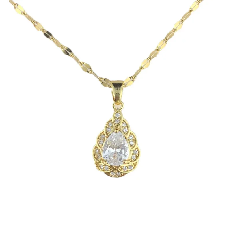 Новое роскошное легкое ожерелье из титановой стали 18 карат с подвеской в виде