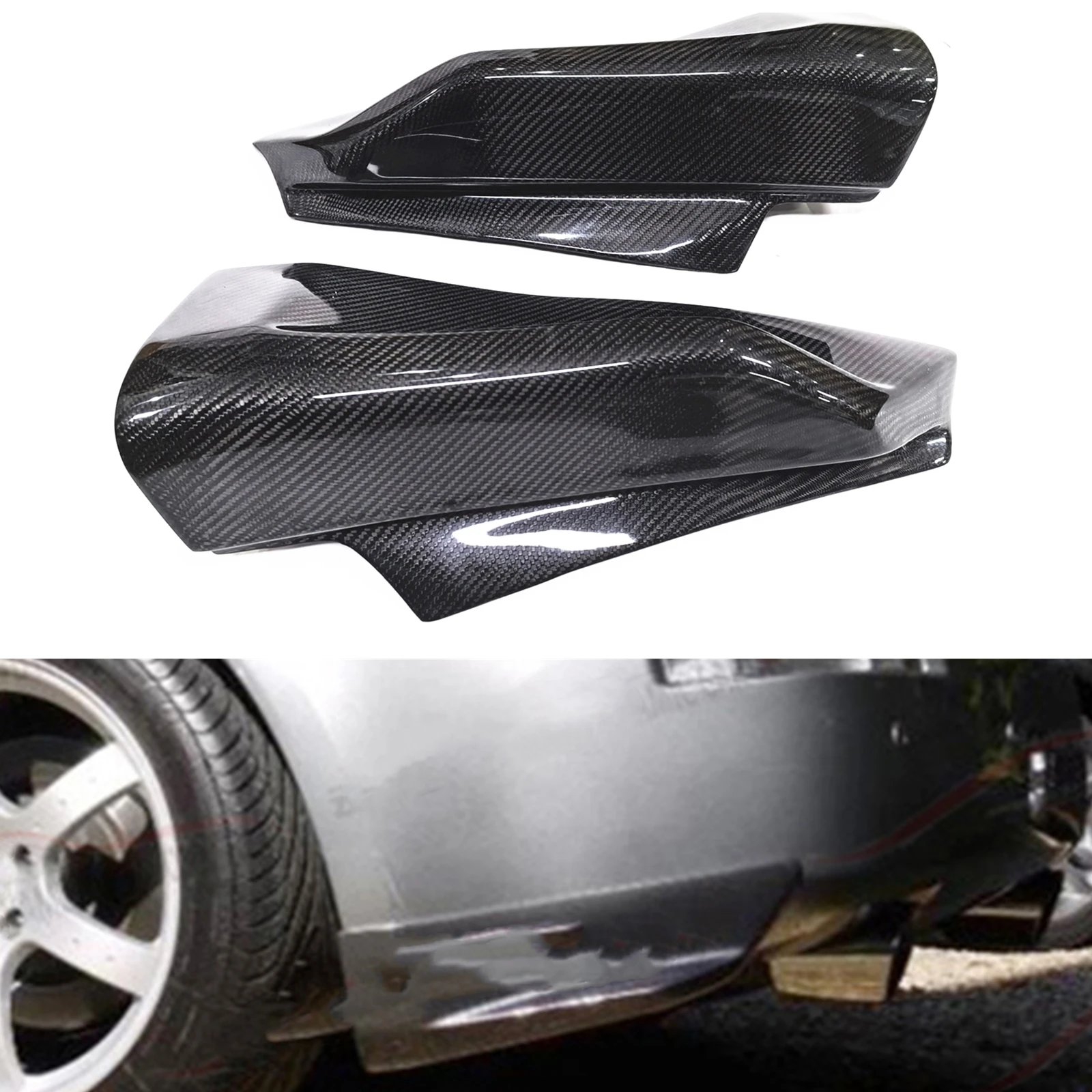 Задняя боковая крышка из углеродного волокна нижний диффузор спойлер угловой