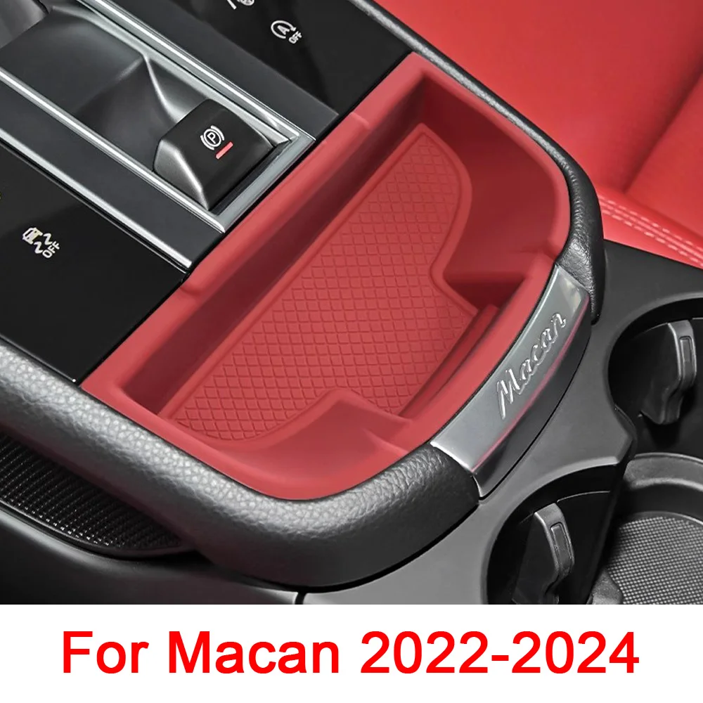 

Автомобильный центральный ящик для хранения, подстаканник для Porsche Macan 2014-2022 2023 2024, мягкий водонепроницаемый органайзер для центральной консоли, протектор