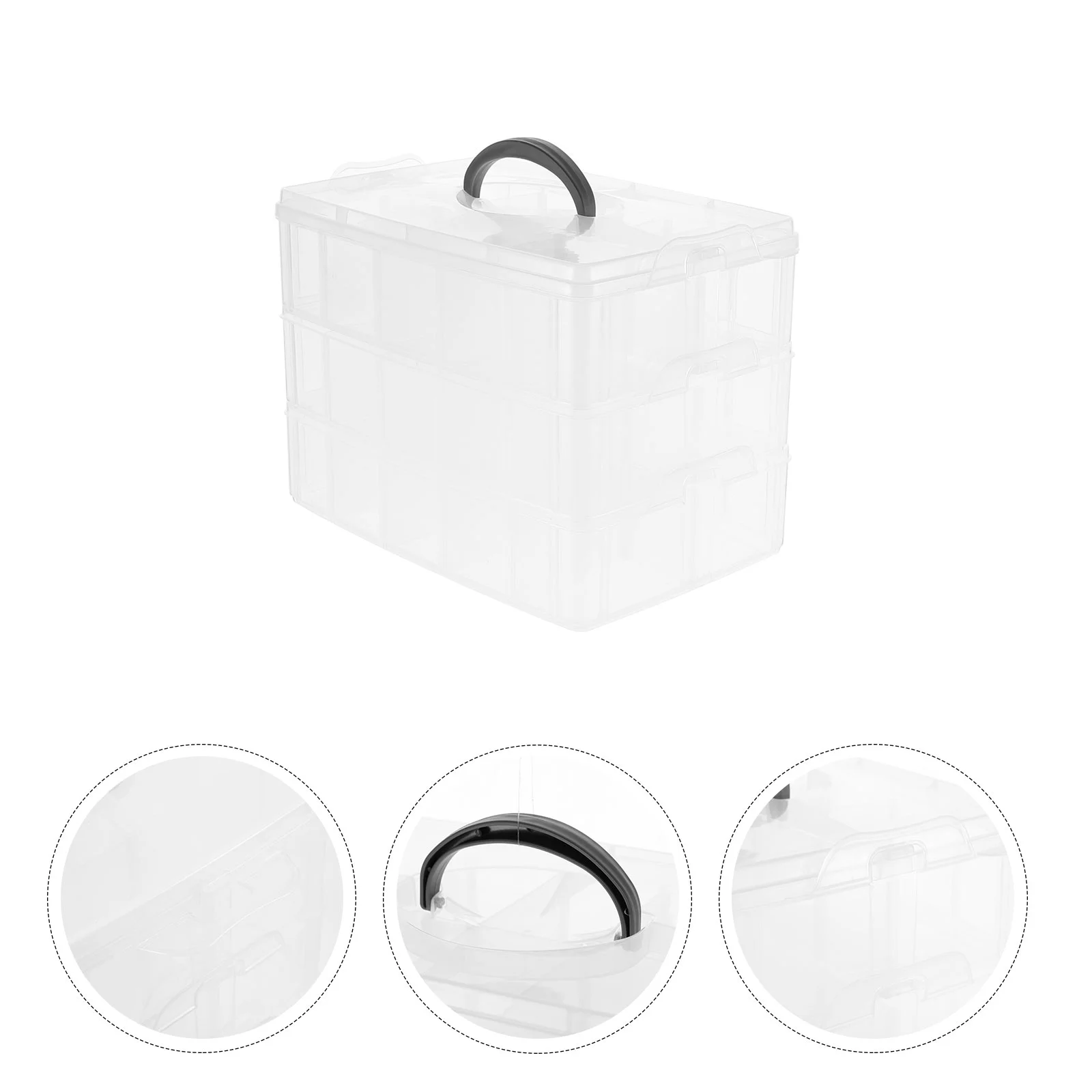 

Storage Box Organizer Craft Containers Holder Case Clear Gridsunderwear Beads Crafts Boxes Stackable Dividers Socks Tier Sewing