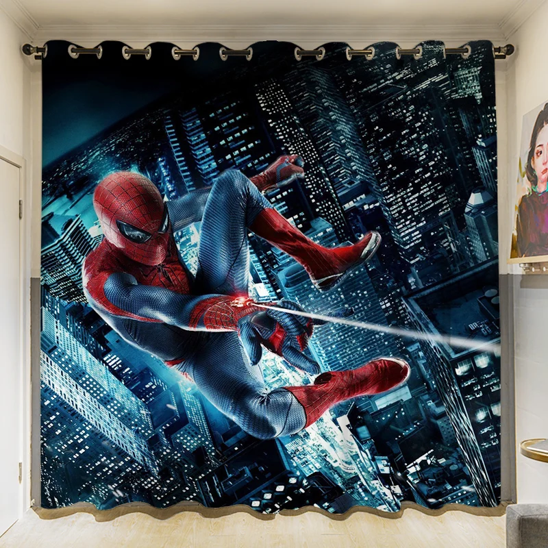 

Светонепроницаемые шторы «Человек-паук» Disney, занавески для спальни, затеняющие шторы для гостиной, занавески на заказ, украшение для дома