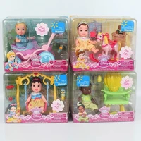 disney princess doll anime snow white cinderella kawaii action figure ornaments baby kids play house toy birthday gift