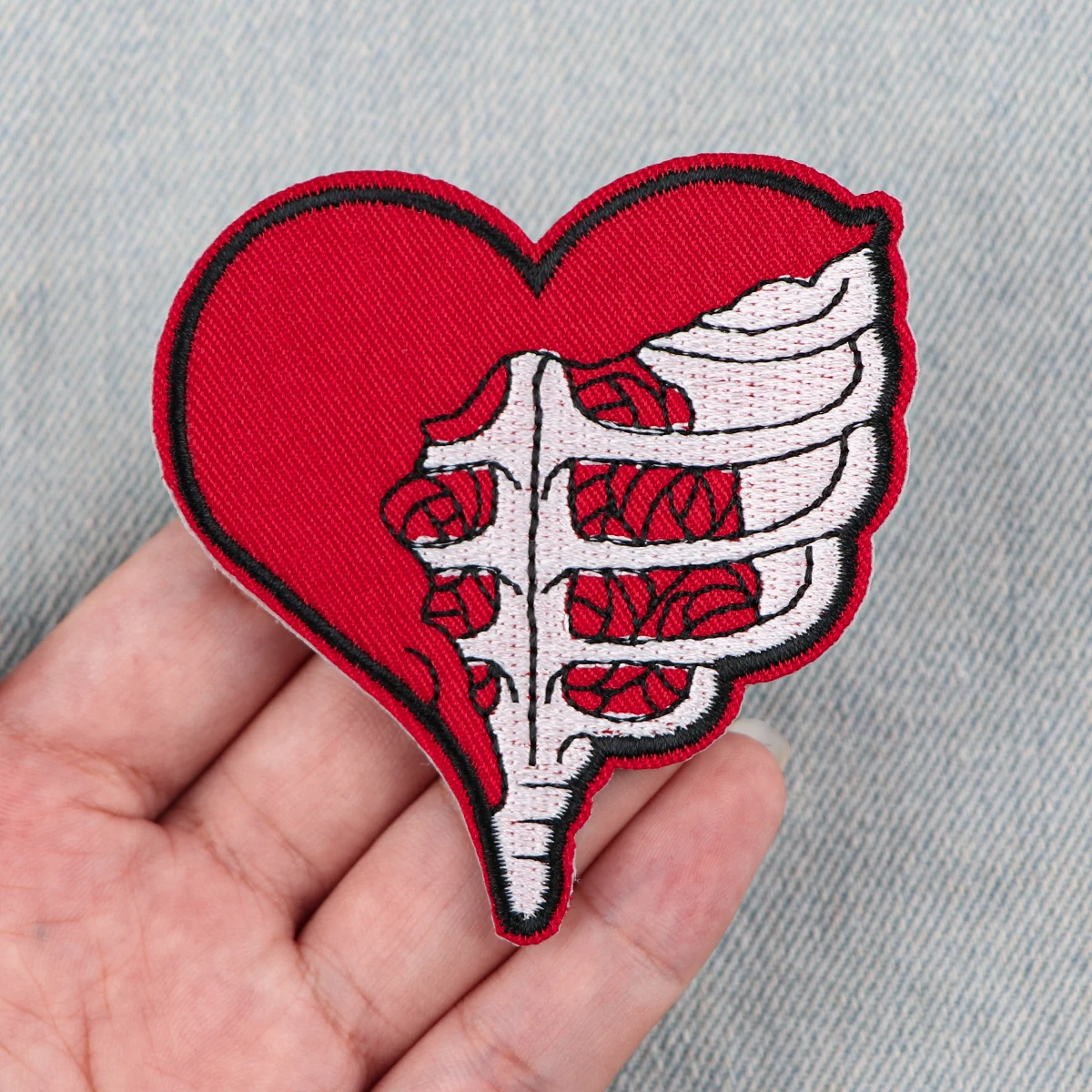 Нашивка с вышивкой в виде сердца скелета патчи для медсестры и доктора