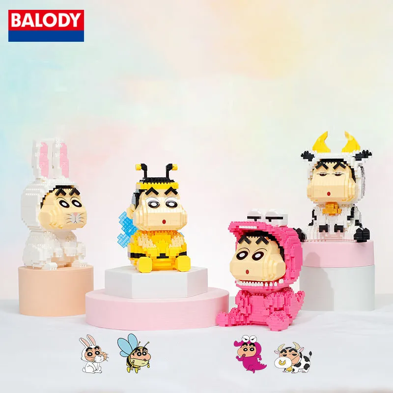 Подлинный BALODY Crayon Shin-chan строительные блоки крошечные частицы собранные детские