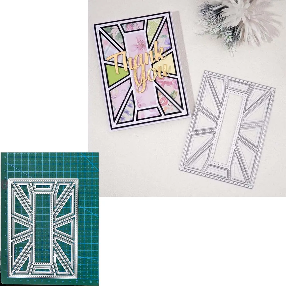 

Rectangle Grid Frame Metal Cutting Dies Background Scrapbooking Stencils Craft Blade Punch Cut Embossing Die