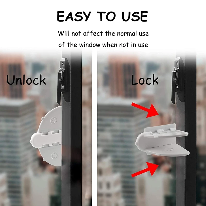 Promotion! 6 Pack Window Locks Sliding Lock Child Security Super Adhesive No Drills Screws For Baby Proof Doors Clo |