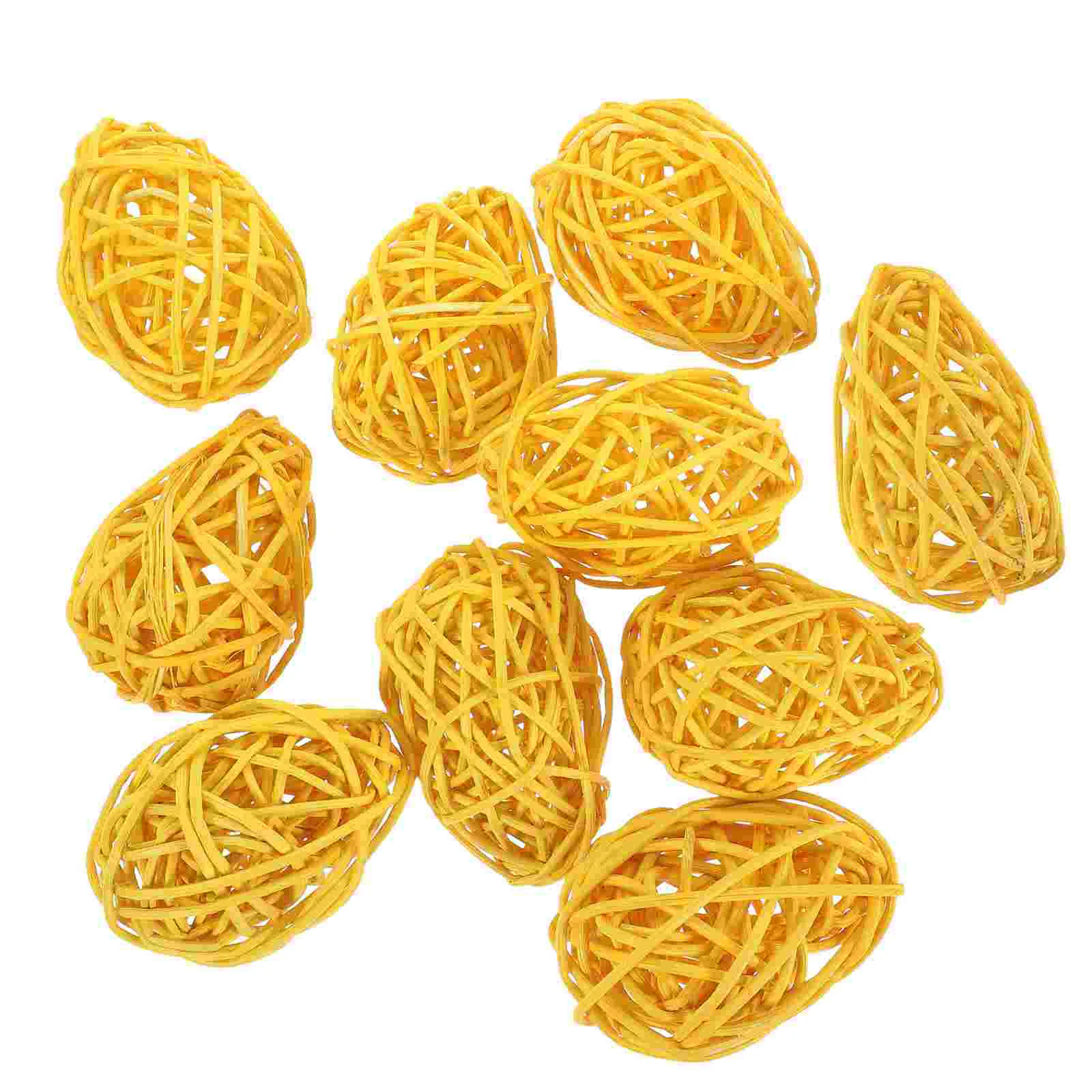 

10 Pcs Home Decor Rattan Easter Egg Decors Oval Decorative Eggs Supplies For Basket