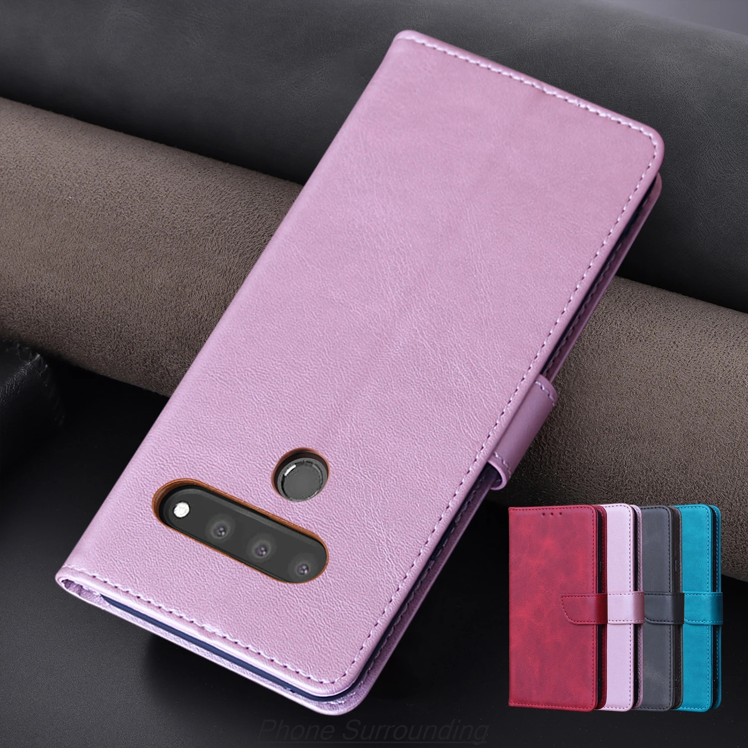 Чехол-кошелек с откидной крышкой из искусственной кожи для LG V50 ThinQ 5G держатель