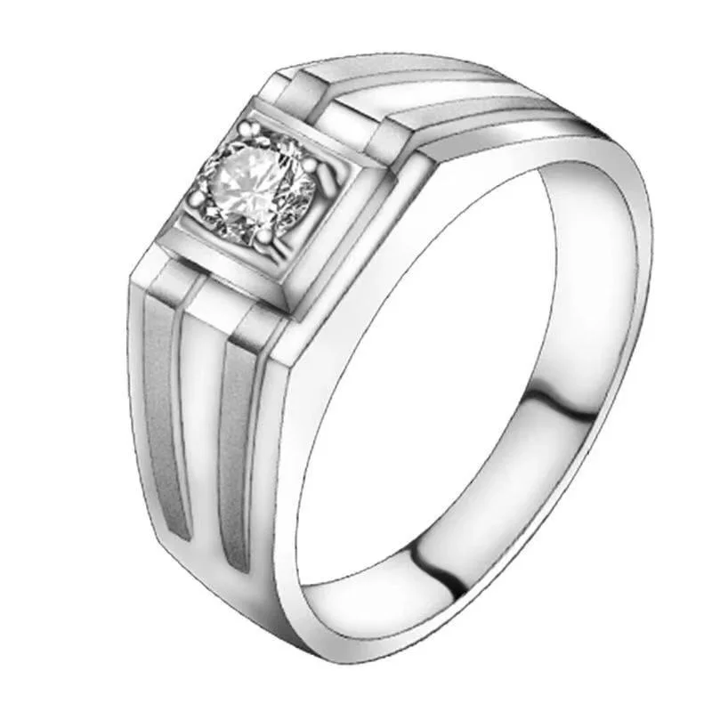 

Copy Men's Ring Silver Plated Platinum Ring Men's Imitation Ring Movable Mouth Ring Dominantmoissanite Diamond Stonee Men's and