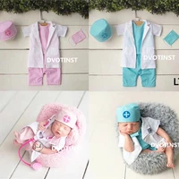 dvotinst newborn baby boys girls photography props fotografia doctor cosplay outfits 4pcs set costume studio shoots photo props