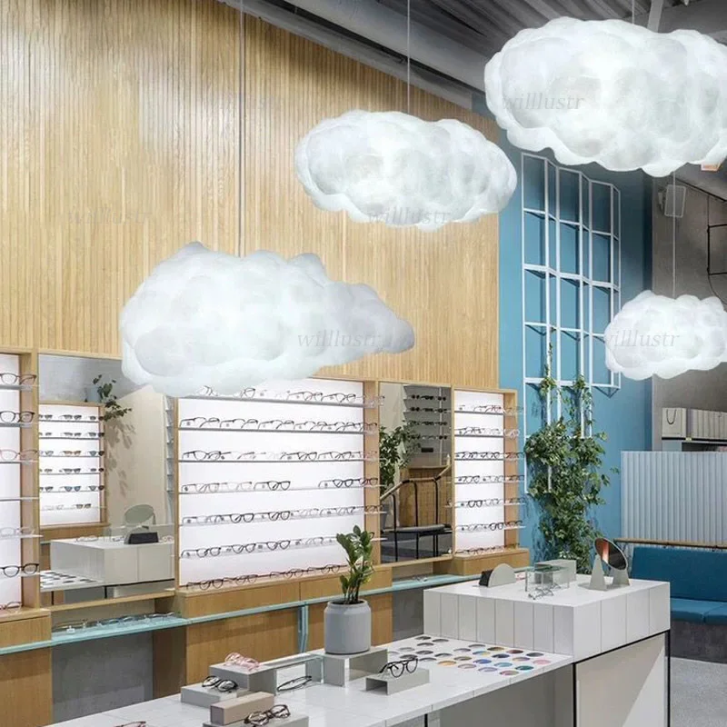 Хлопковый подвесной светильник из ПВХ с облаком гостиная обеденный стол детская