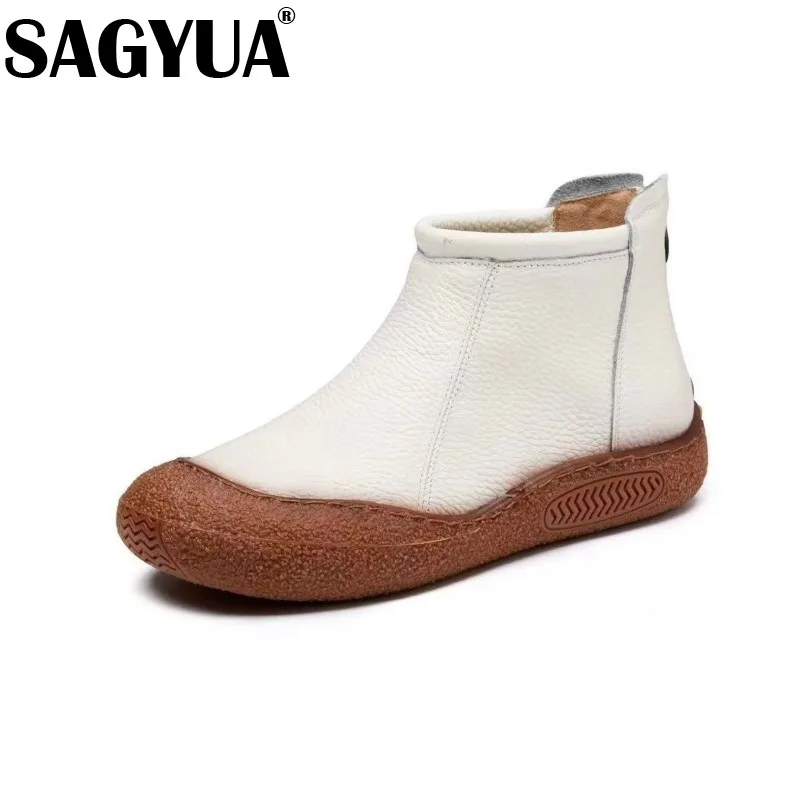 Женские ботильоны на плоской подошве и платформе брендовая кожаная обувь