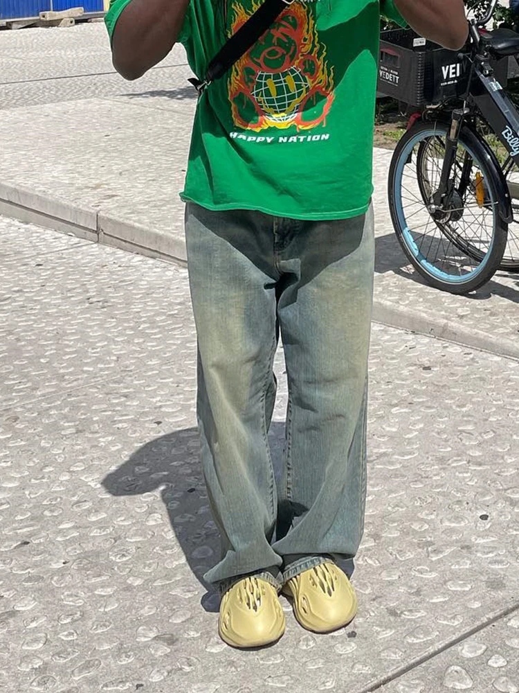 Vintage Baggy Jeans Men Y2K Fashion Loose Fit Cotton Cowboy Trousers Pantalones Homme 90s Distressed Retro Straight Denim Pants