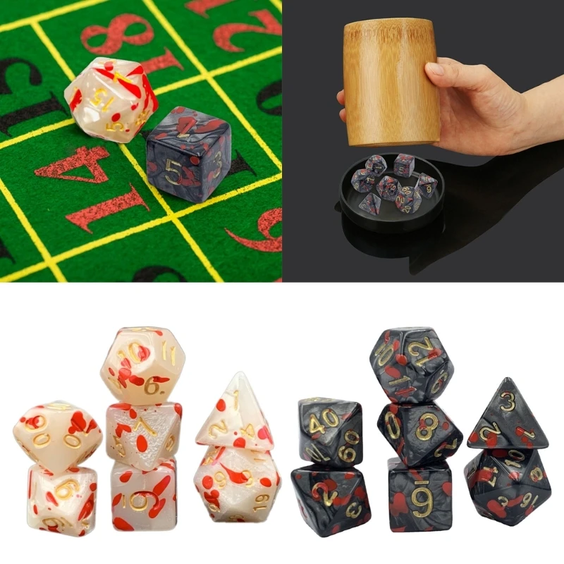 

7Pcs/pack Polyhedral Dices Party Board Game Entertainment Educational Toy Dices