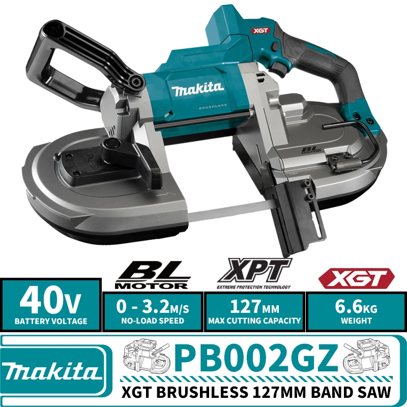 

Бесщеточная Беспроводная ленточная пила Makita PB002GZ 40Vmax XGT, 127 мм, литиевая электропила 40 в, пила по дереву