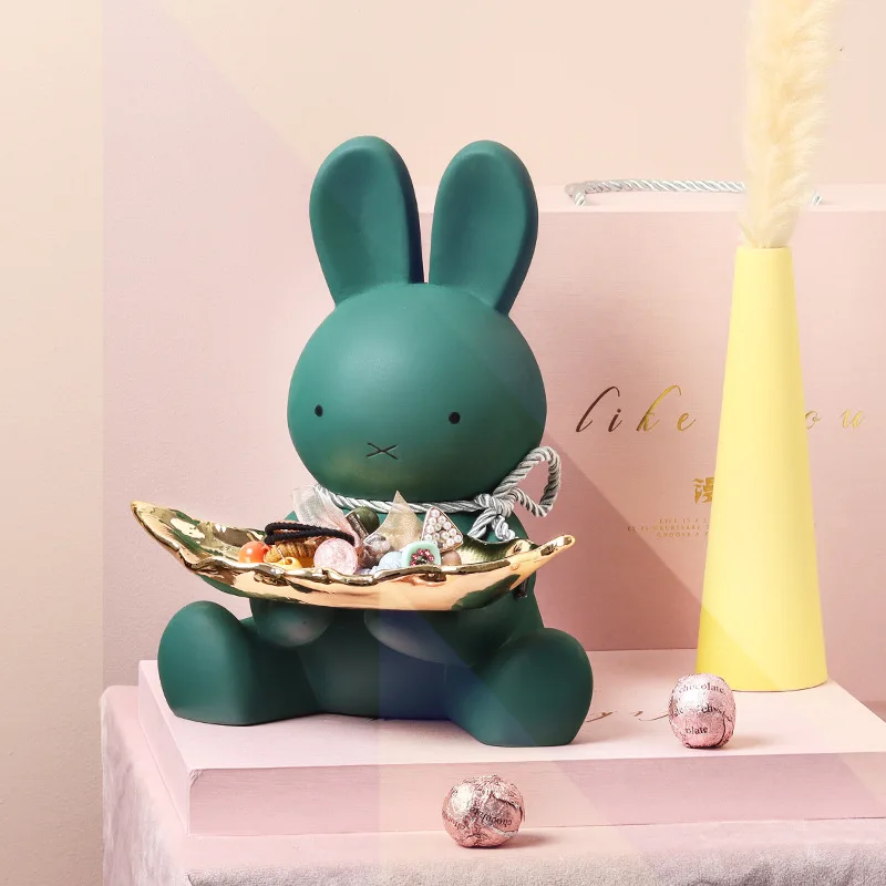 

Nordic Storage Bear Doll Statue Resin Storage Bear Tray Home Living Room Decoration Storage Tray Animal Sculpture Container Rack
