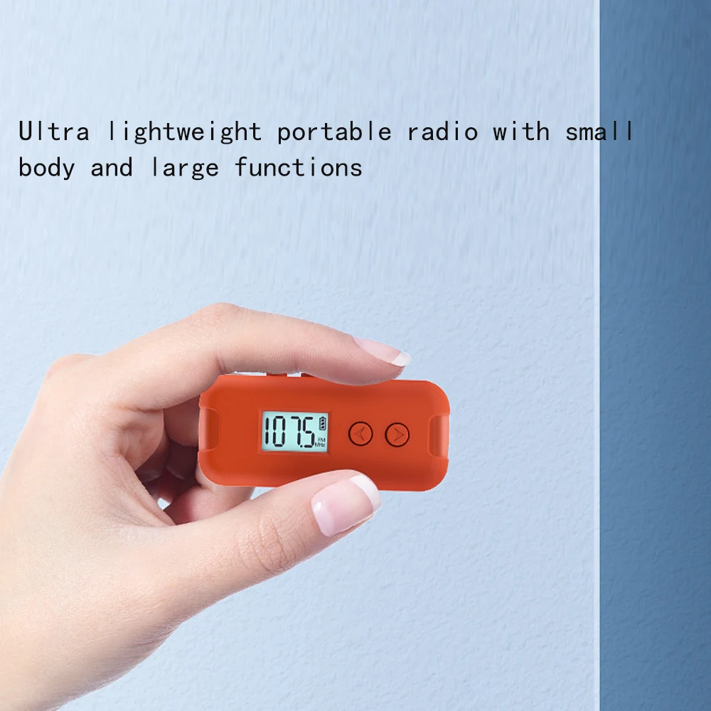 Портативный мини-радиоприемник 50-108 МГц с ЖК-дисплеем 3 5 мм дисплей времени для