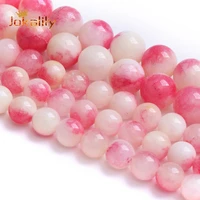natural cherry pink jades beads stone round loose spacer beads for jewelry making diy bracelet necklace accessories 6810mm 15