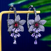 missvikki luxury statement big purple shiny pendant earrings for women show party occasion jewelry best ladies gift