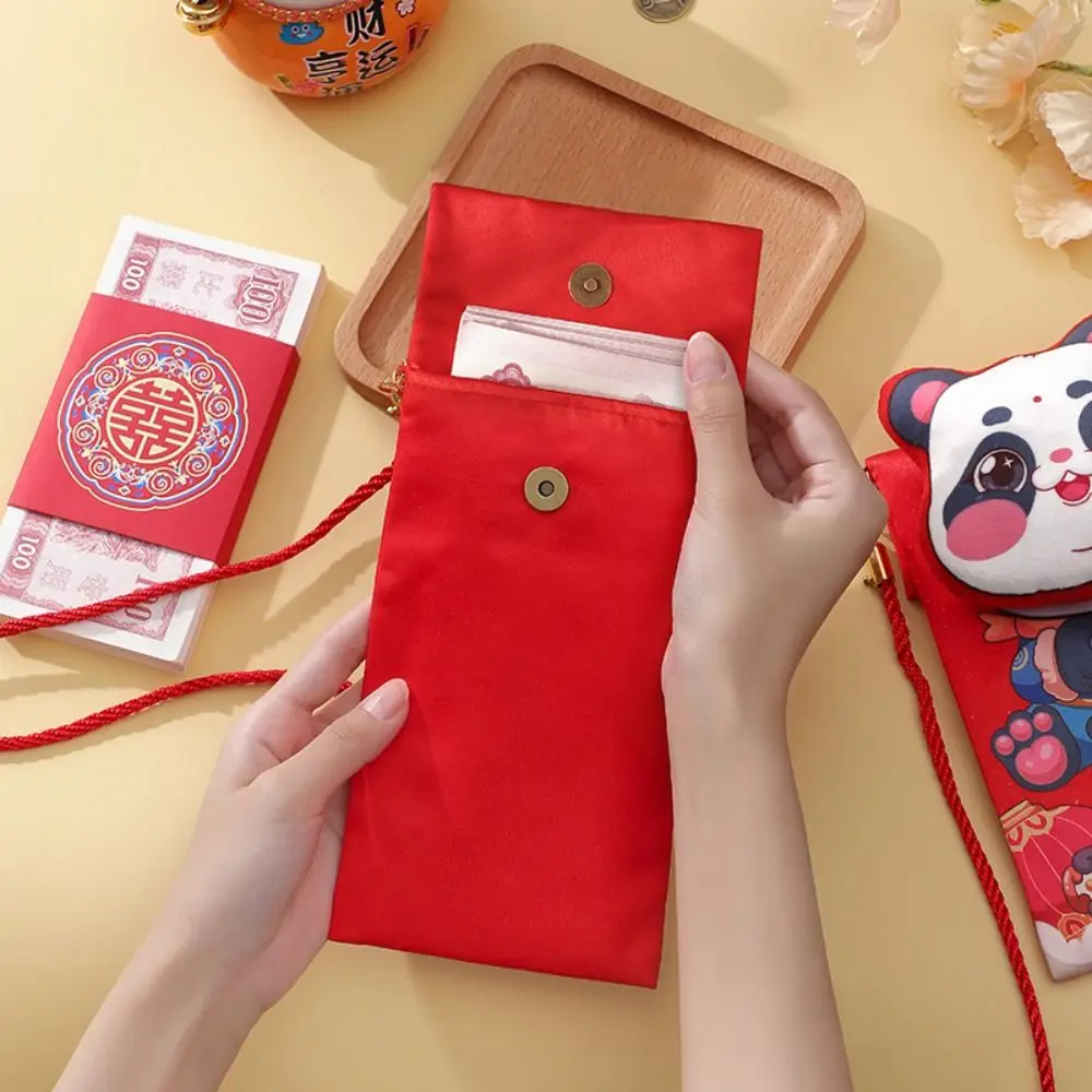 Китайский стиль 2025 змеиный год красные конверты плюшевые благословения красный