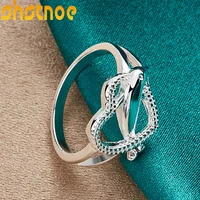 925 sterling silver love dolphin cross ring for women engagement wedding charm fashion party jewelry gift