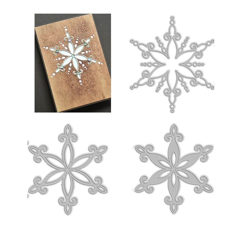 Snowflake Birch Press Metal Cutting Dies Layering Coverplate Scrapbooking For Paper Embossing Frame Card Craft