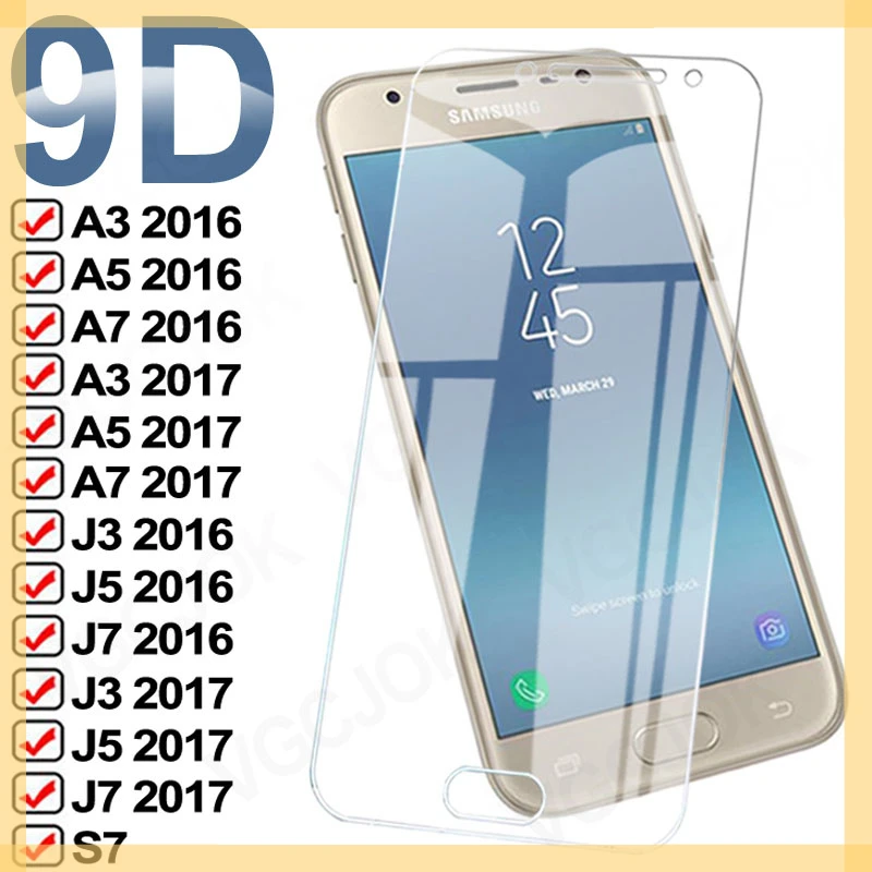 9D Full Protective Glass for samsung Galaxy A3 A5 A7 J3 J5 J7 2017 Screen Protector  S7 J3 J5 J7 A3 A5 A7 2016 Glass Film