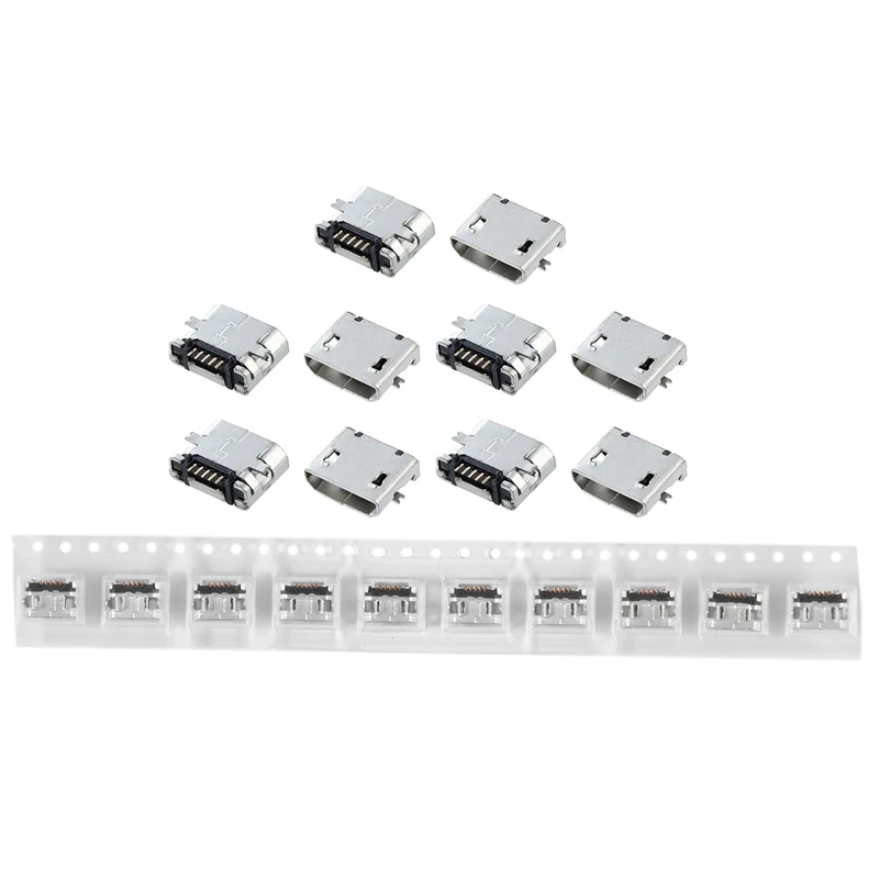 

20 шт., розетка с разъемом Micro-USB типа B, 5 контактов, 10 шт. A и 10 шт. B