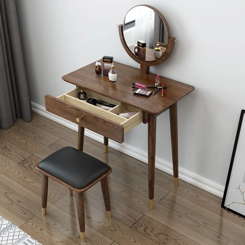 

Nordic Small Dresser Dresser Small Apartment Full Solid Wood Dressing Table, Bedroom Modern Simple Dresser