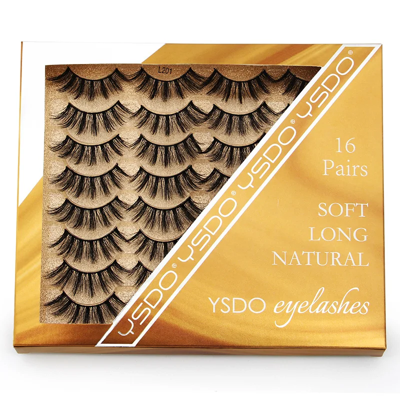 

16Pairs 3D Faux Mink Lashes Natural Thick Handmade False Fake Eyelashes Set Soft Long Volume Lashes Extension Makeup For Beauty
